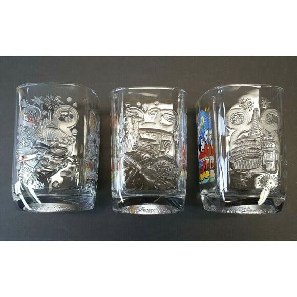 Set/3 McDonalds Walt Disney World Year 2000 Celebration Glasses Mickey Mouse - Picture 3 of 7